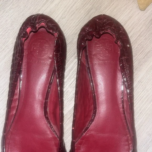 Tory Burch Burgundy Ballet Flats - Picture 6 of 15